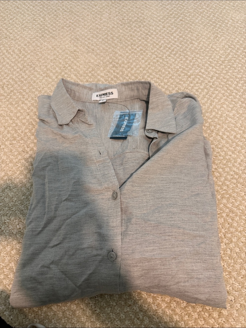 Express women’s Light Gray Button-Front Shirt Jacket